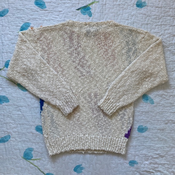 Vintage 80s Funky Paint Swatch Knit Sweater 🎨 - Picture 3 of 6